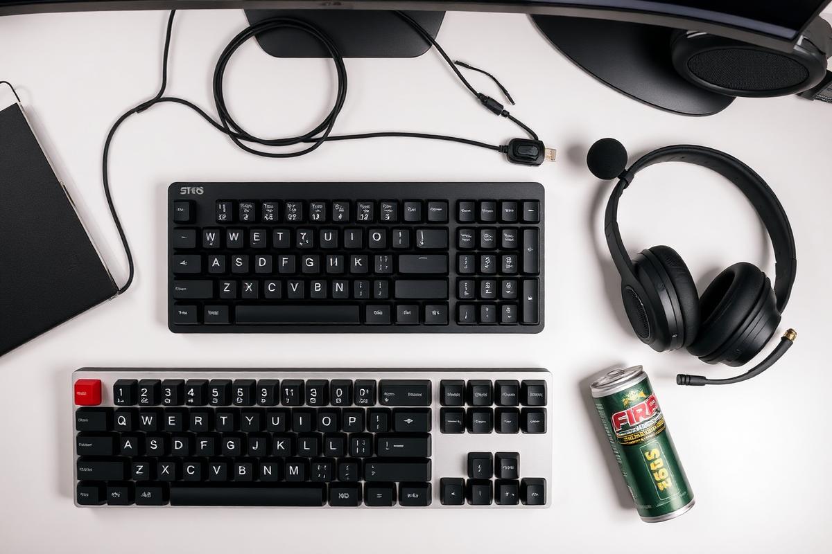 Accesorios: teclados, mouse, audífonos, aire comprimido